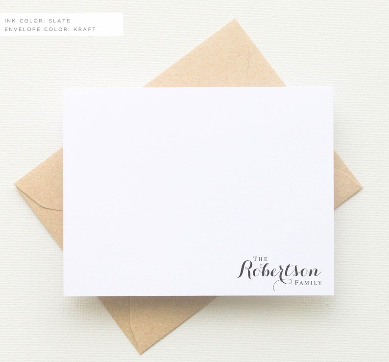 Family Personalized Stationery Set Last Name Personalized Etsy