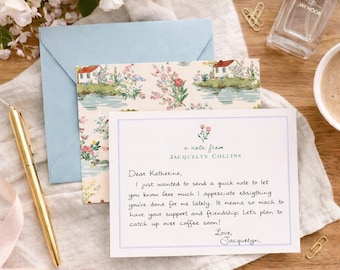 Personalized Rose Stationery | Floral Note Cards | Floral Stationery | Floral Stationary | Cottage Stationary | Mother's Day Gift AS-2352