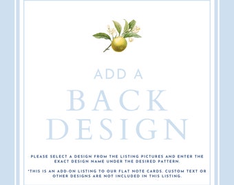 Add a Back To Any Lemon Grace Flat Note Card Design