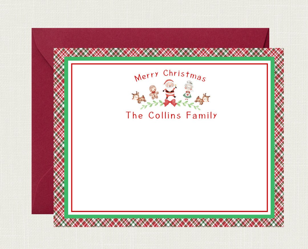 Christmas Stationary | Christmas Notecard | Santa Christmas Cards ...