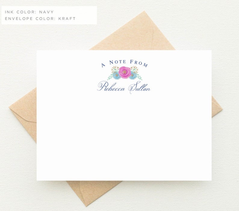Personalized Stationery Stationary Cards ASF-1608 Stationary Personalized Floral Monogram Stationery Personalized Floral Note Cards