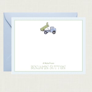 Personalized Dump Truck Birthday Thank You Cards | Transportation Thank You Notes | Truck Birthday | Stationery for Boys KS-4205