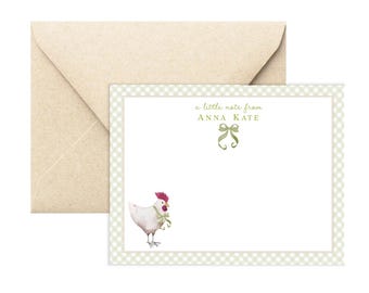 Chicken Stationery | Farm Birthday Thank You Cards | Farm Animal Stationary | Chicken Baby Shower Thank You Cards KS-4067
