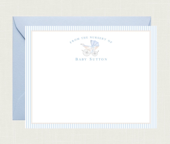 Personalized Baby Shower Thank You Cards for Girls | Baby Thank You Cards for Boys | Baby Stationery | Baby Stationary | Carriage
