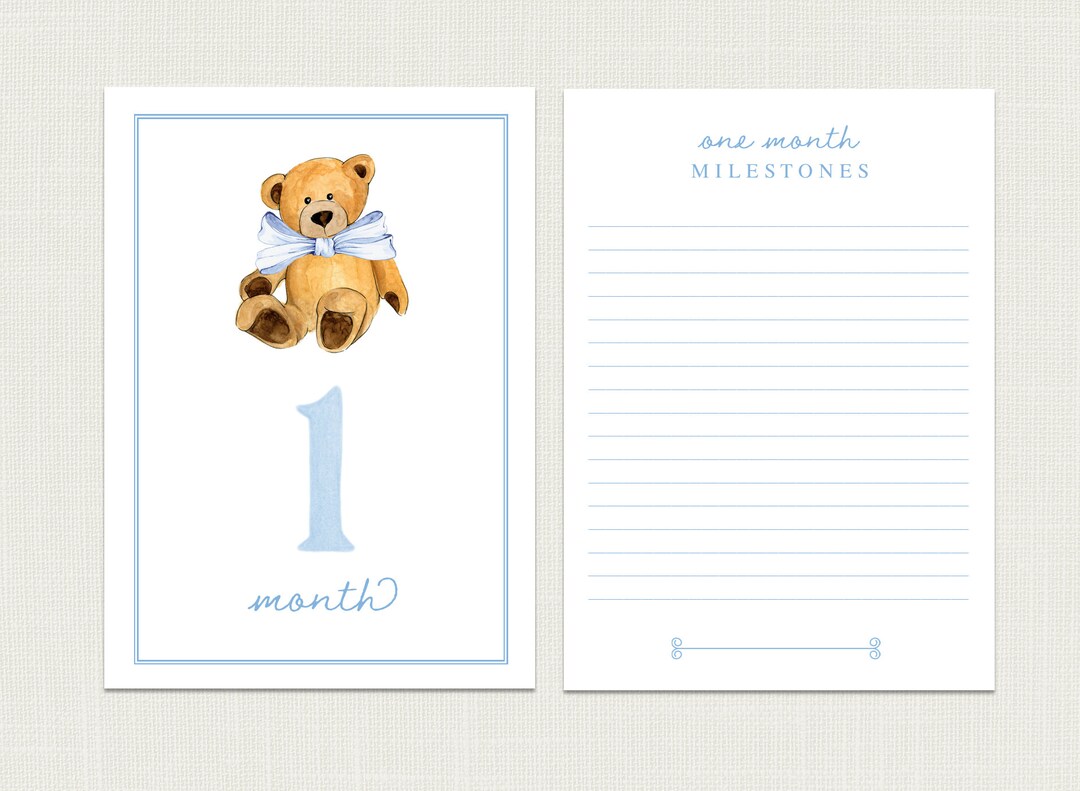 Teddy Bear Baby Milestone Cards | Baby Monthly Milestone Cards | Baby ...