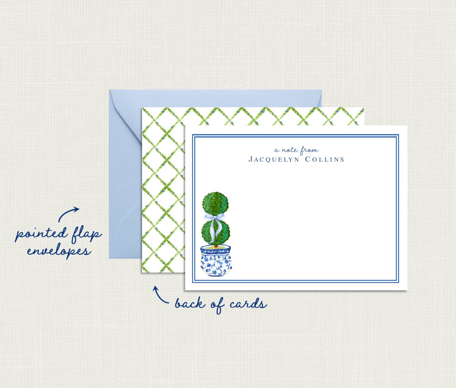 LemonGrace Personalized Ginger Jar Stationery 