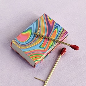 Matchstick Stud Earrings Longline Gold and Red Camp Aesthetic Jewelry