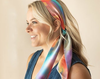 90s Satin Hairband - Colorful Retro Skinny Scarf Headband  display picture 2