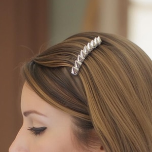 Silver Spike Hair Comb Studded Barrette Punk Hair Clip
