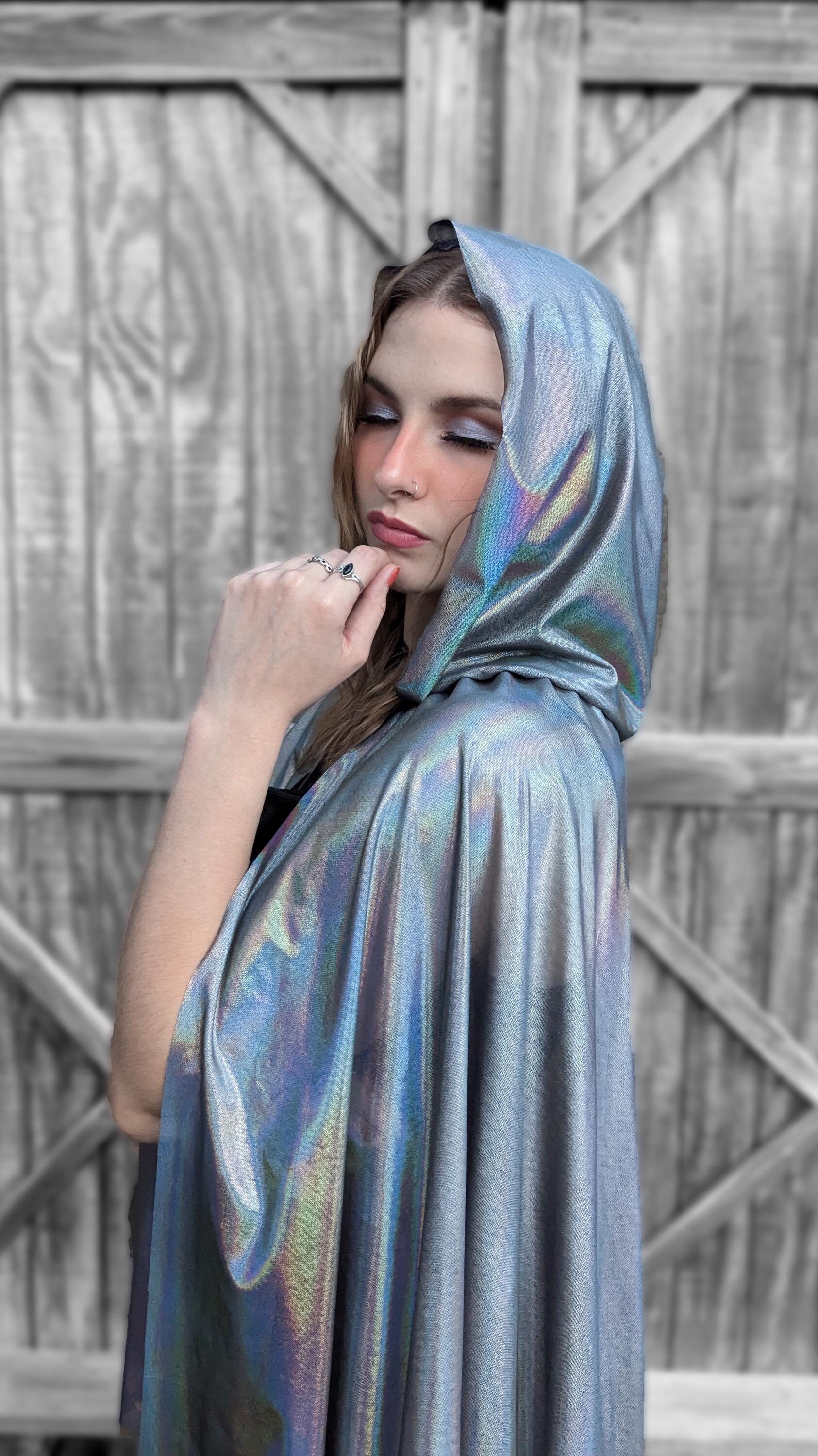 iridescent hologram hooded cape rave festival sequin forest fairy costume frozen Amazon.com: Suhine Mardi Gras Costume Sequins Princess  main image 3