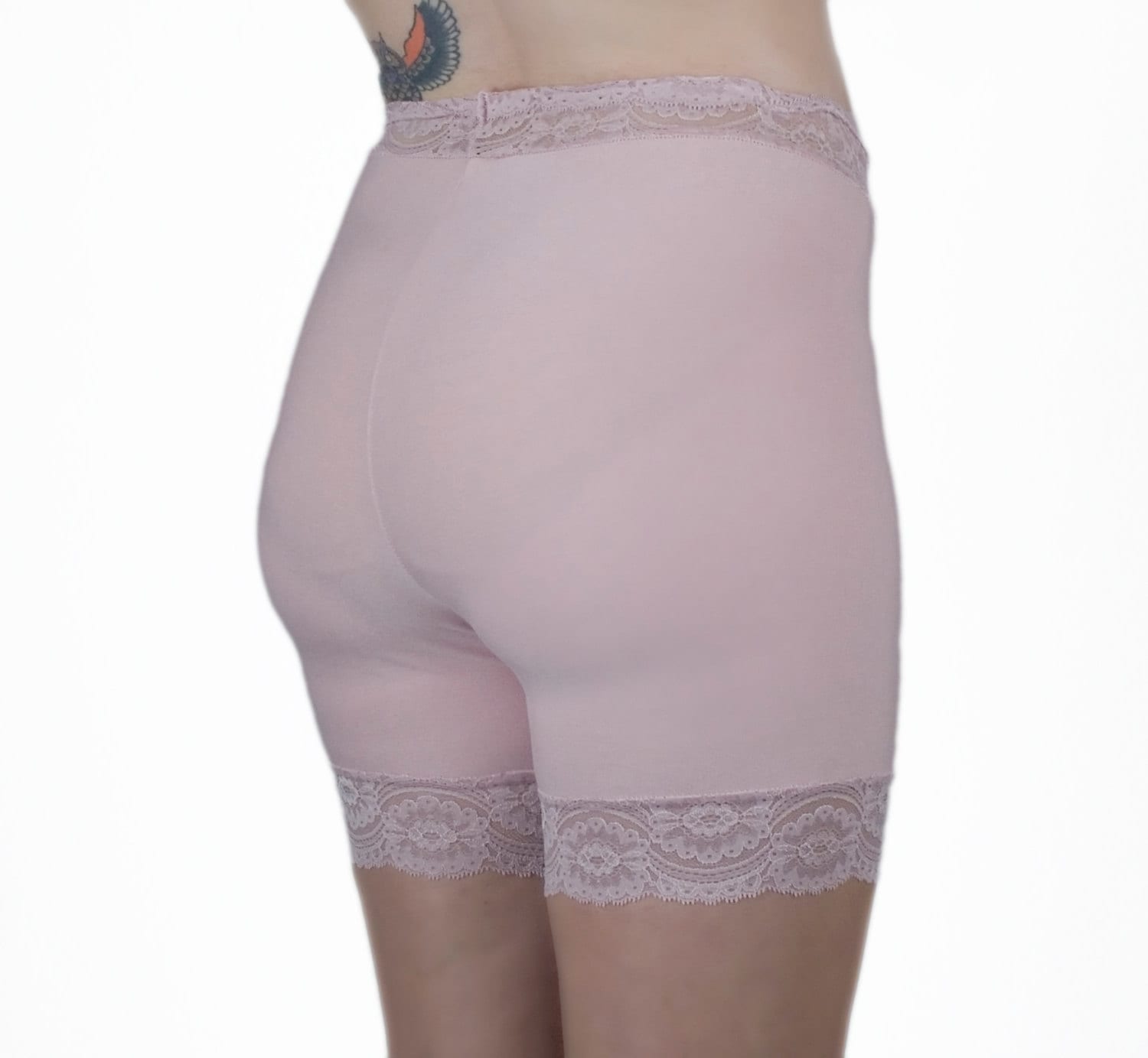 Lace Biker Shorts Pink Half Slip BAMBOO 