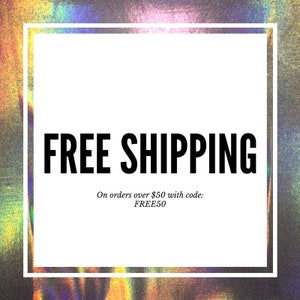 a white square with the words free shipping on it