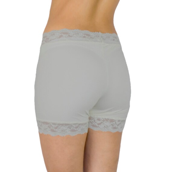 lace trim biker shorts plus size