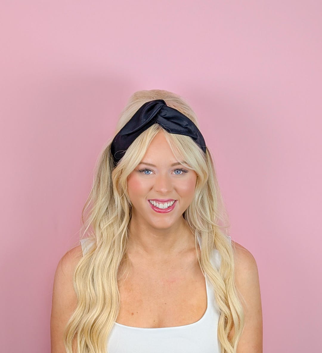 Fascia per capelli con fili: sciarpa flessibile per capelli rosa