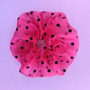 large pink hair scrunchie