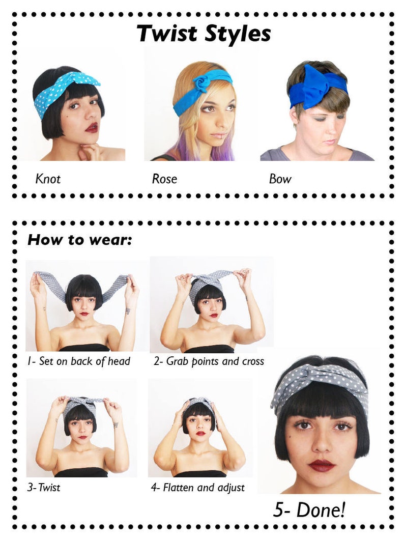 the instructions for how to tie a wire headband