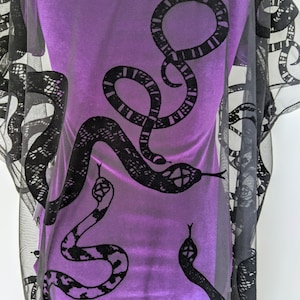Black fringe kimono with snake print