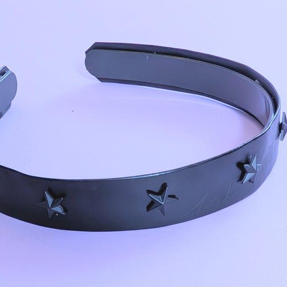 Leather Black Studs Hair Headband Accessory Amazon.com : Mia Beauty Studded Leather Headband for Women  main image 2