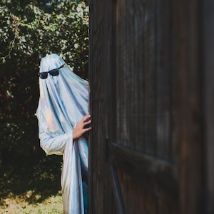 person wearing ghost costume