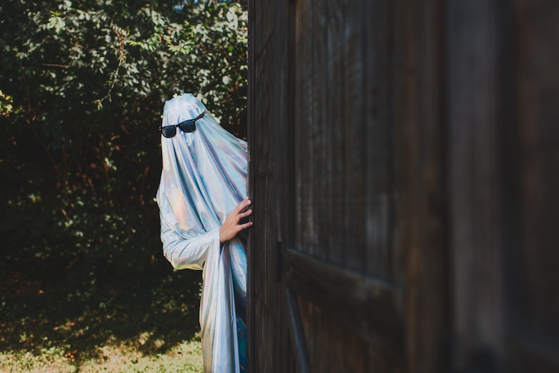 person wearing ghost costume