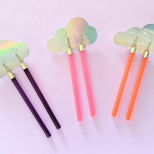 neon lucite bar earrings