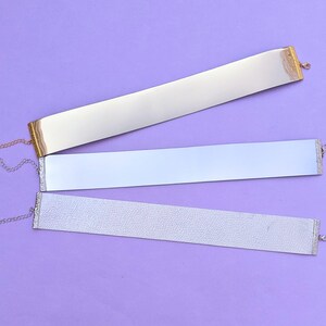 faux leather choker necklaces close up detail shot
