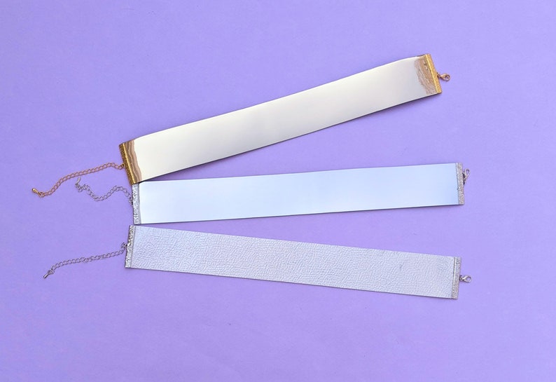 faux leather choker necklaces close up detail shot