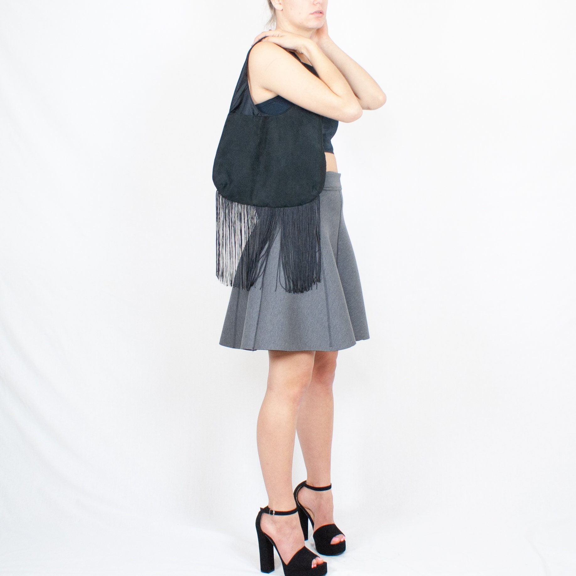 LEVAR ♥ Boho Suede Fringe Bag /追跡付 81Kg27Z8XXL.jpg