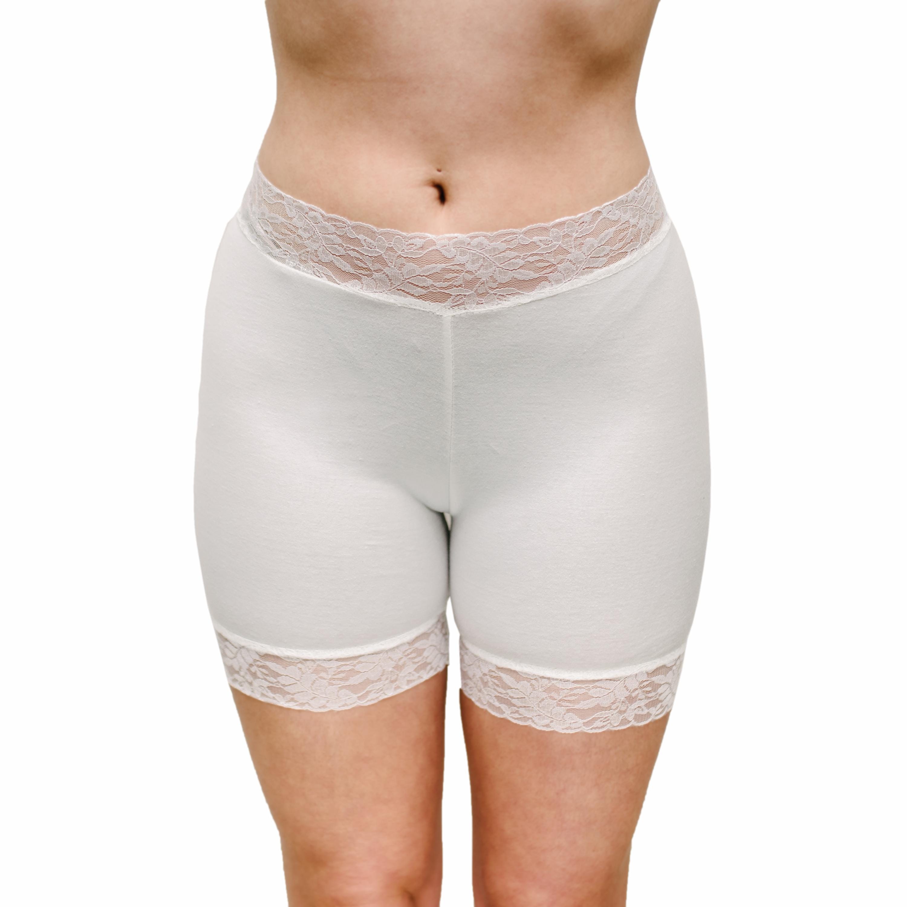 パンツ Theredthread S ring biker shorts lace S Lace Cotton Biker Shorts: Thigh Chafing Underpants - Set of 2 - Etsy