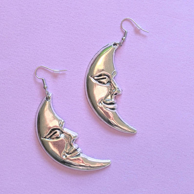 half moon dangle earrings