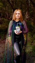 Iridescent Cape Shiny Cloak Green and Purple Glowing Veil Halloween Costumes Witch Sorcerer Elven Fairy Costumes Full Length Capes