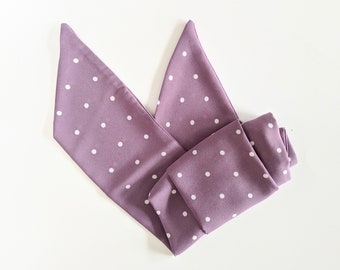 Polka Dot Mauve Lavender Bandana Skinny Scarf Hairband Headband