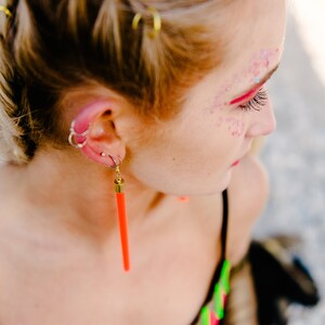 neon lucite bar earrings