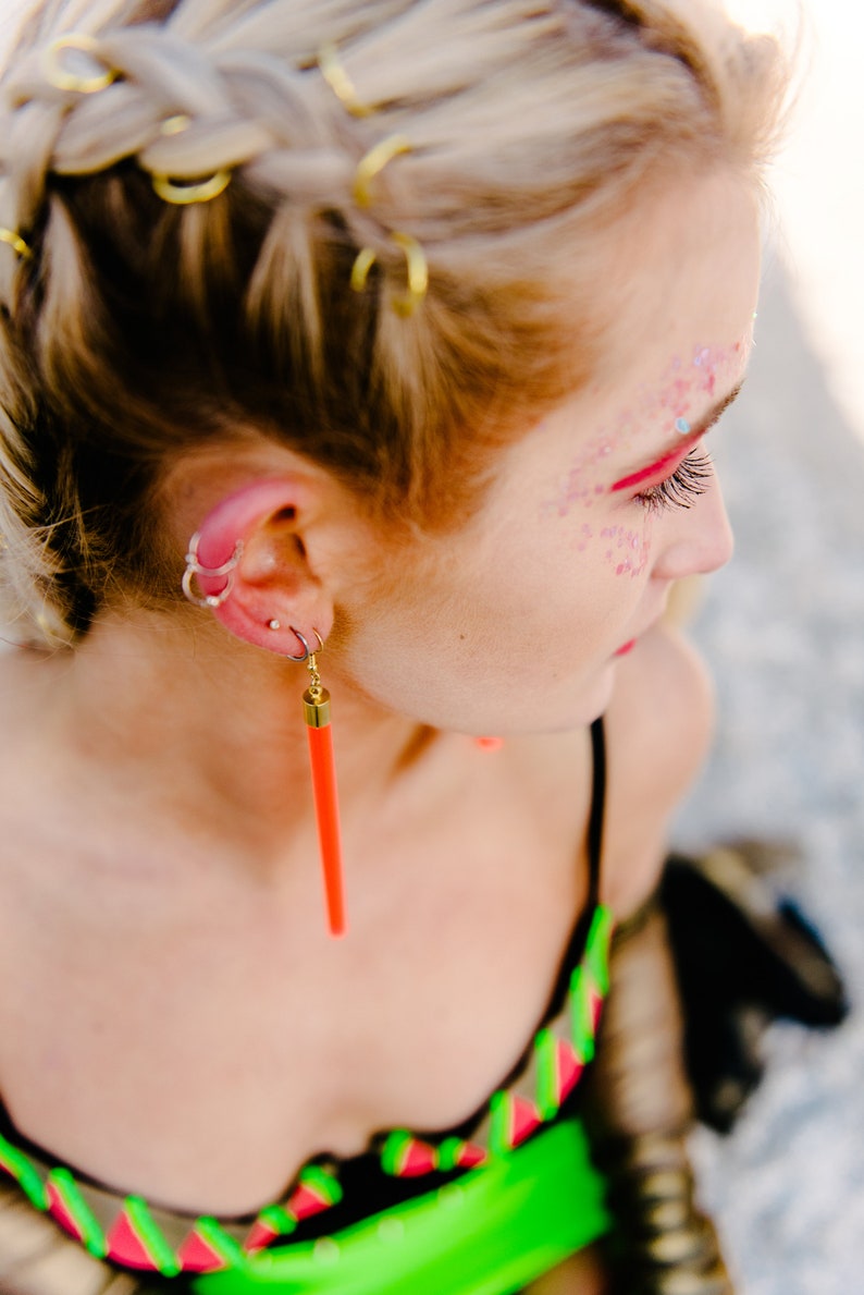 neon lucite bar earrings