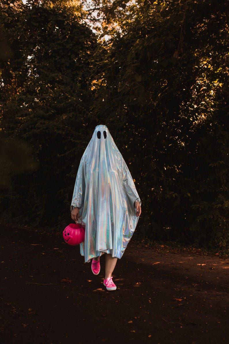 person wearing ghost costume