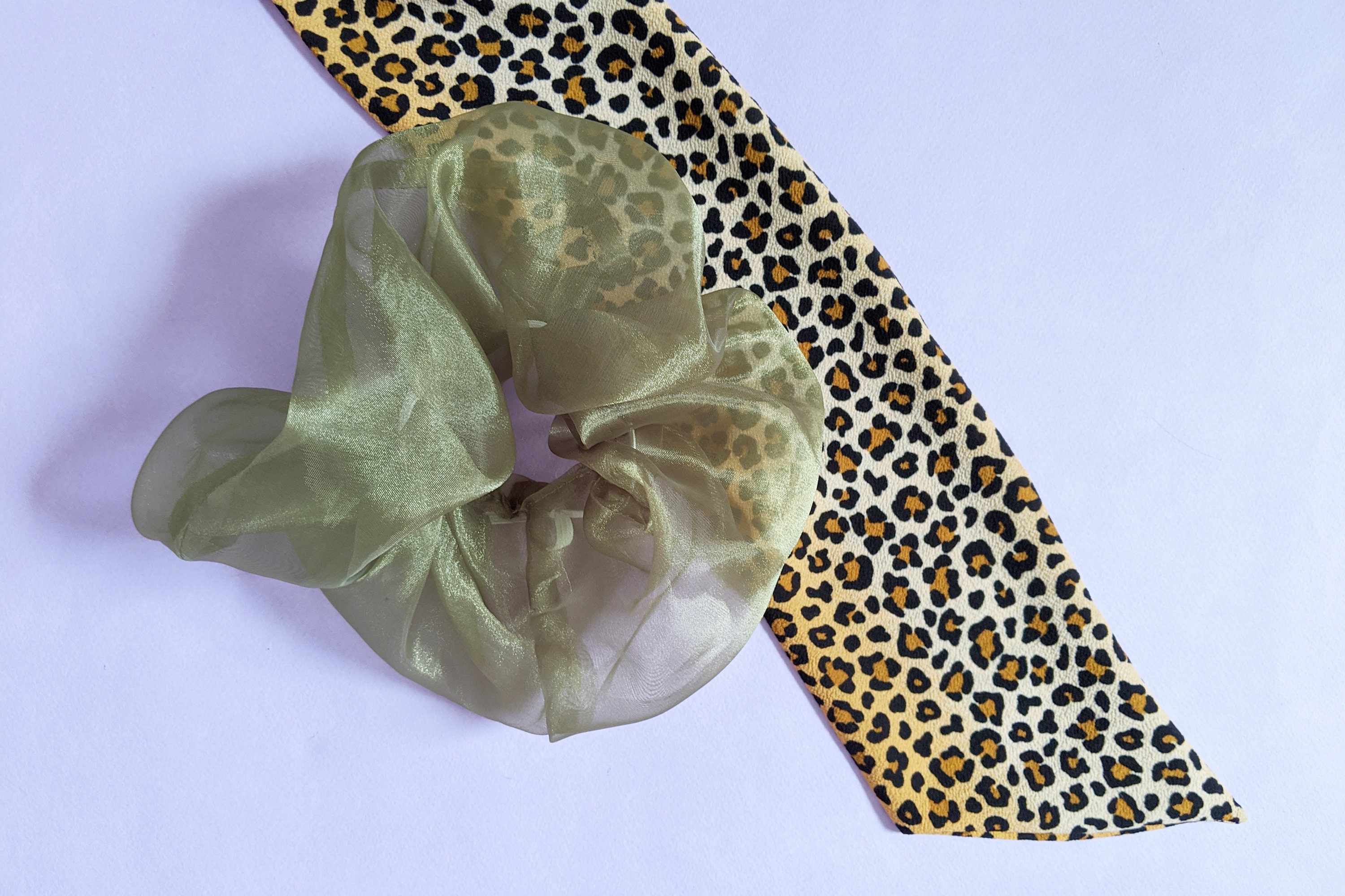 Leopard Print Skinny Scarf Headband - Cheetah Spots Animal 