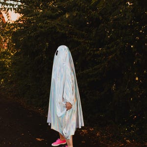 person wearing ghost costume
