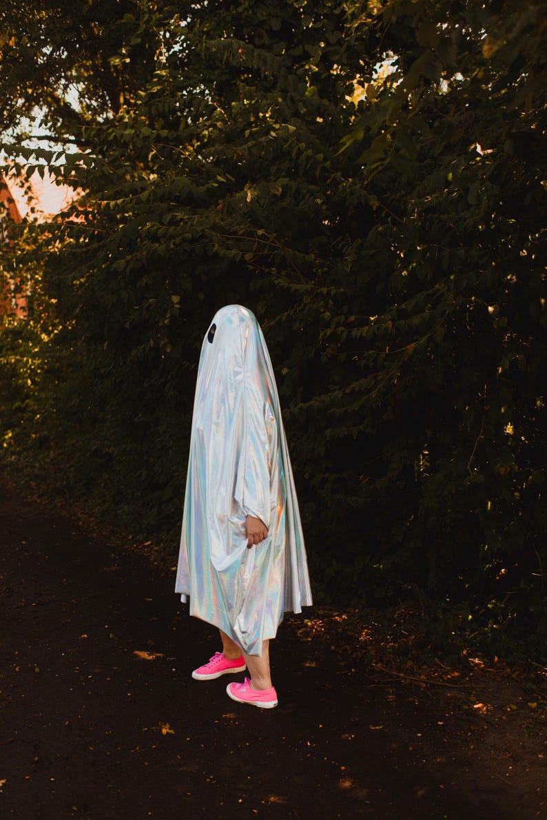 person wearing ghost costume