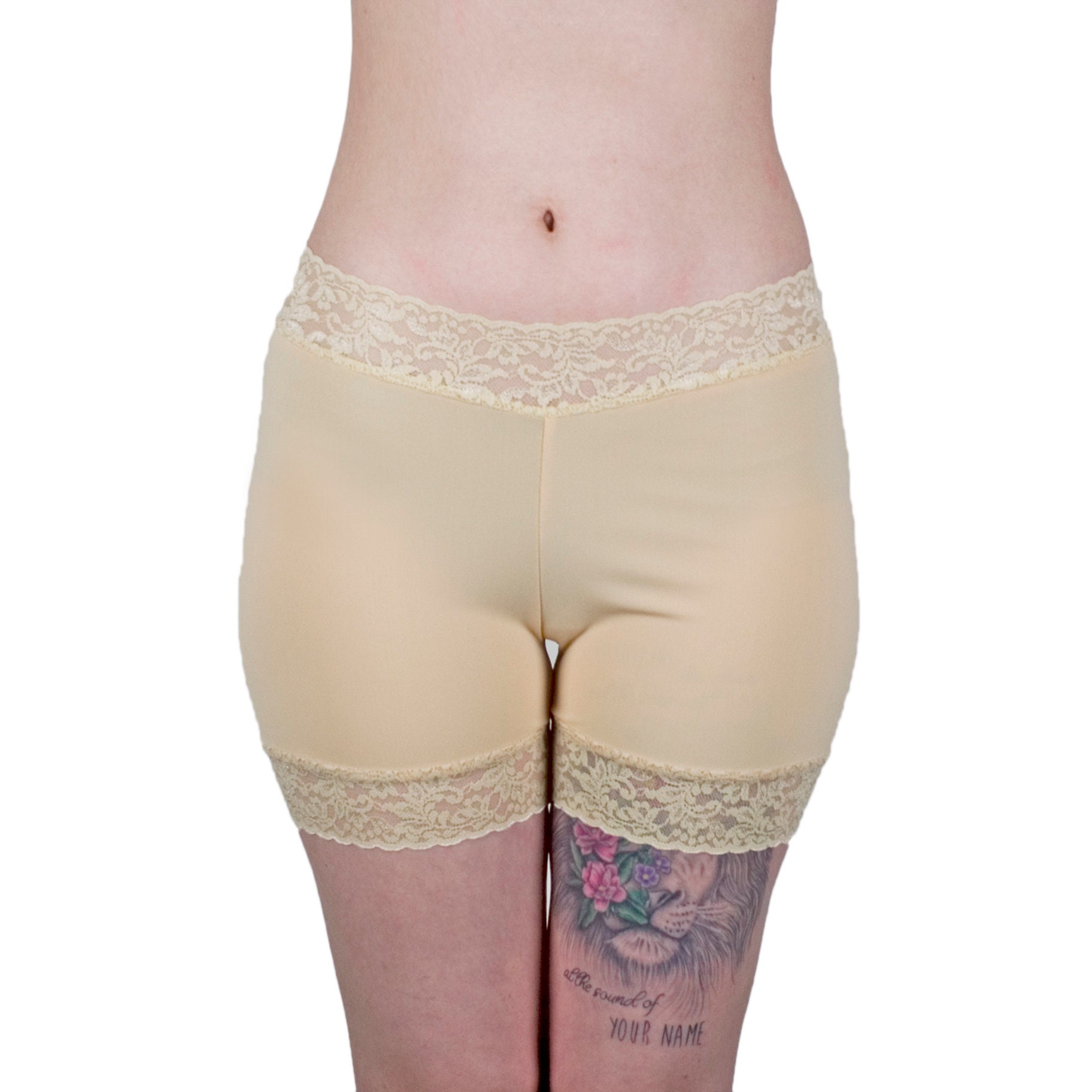 Beige Lace Biker Shorts Smooth Shaping Underwear for Modesty and Comfort -   Canada