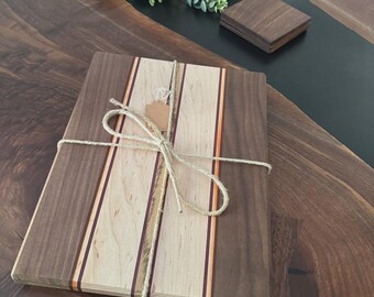 Black walnut/maple/zebra wood/purple heart cutting board