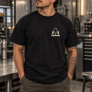 CARAVAN Alien Explorer Embroidered Tee | Comfort Colors 1717 | Sci-Fi Outdoor Shirt