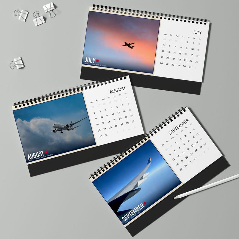 Calendario da scrivania fotografico di aerei 2027, regalo per appassionati di aviazione, regalo per piloti immagine 6