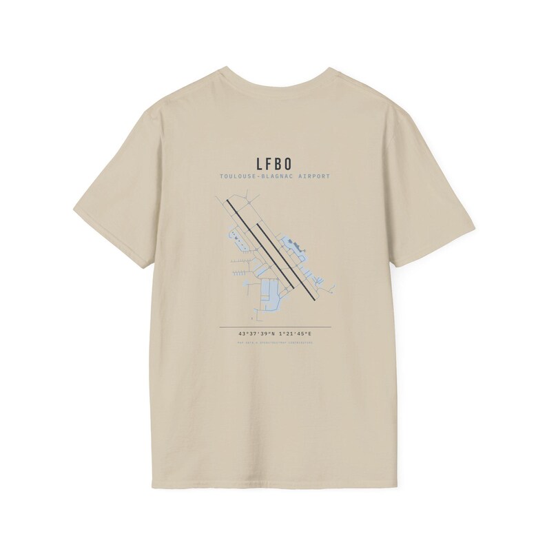 Individuell gestaltbares T-Shirt mit Flughafen-Startbahnkarte, ICAO-Code-Flugplatzlayout-T-Shirt (personalisiert) Bild 5