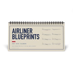 2027 Airliner Blueprint Desk Calendar, Pilot Gift, Aviation Lover Present image 1