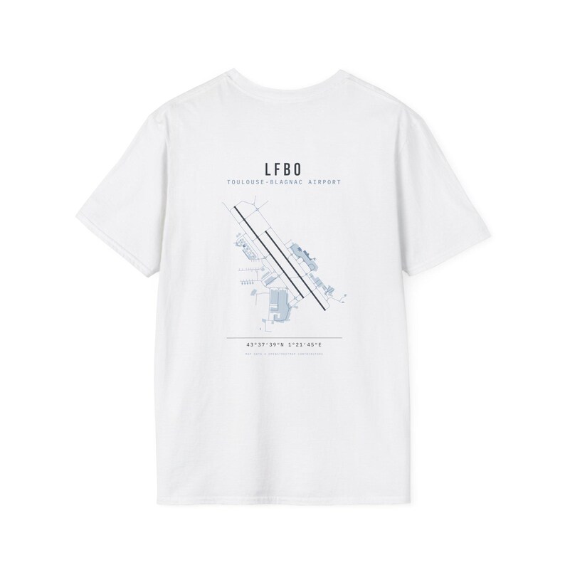 Individuell gestaltbares T-Shirt mit Flughafen-Startbahnkarte, ICAO-Code-Flugplatzlayout-T-Shirt (personalisiert) Bild 3