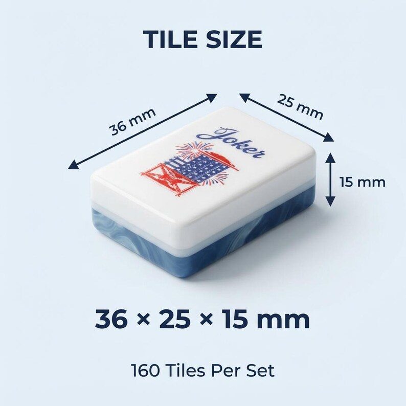 Table Top Firework Blue Fireworks Mahjong Set 160 Tiles, 36x25x15 Mm American Inspired ...