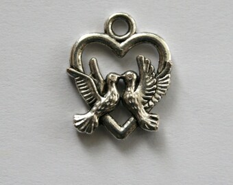 20pcs Craft Supplies Double Sided Dove Charms Dove Charms Armor of God Charm Findings Bird Charms Turtle Dove Charms
