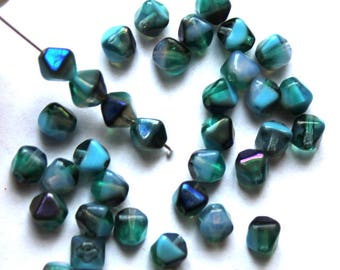 6 mm Blue/Teal Azuro Bicone Beads