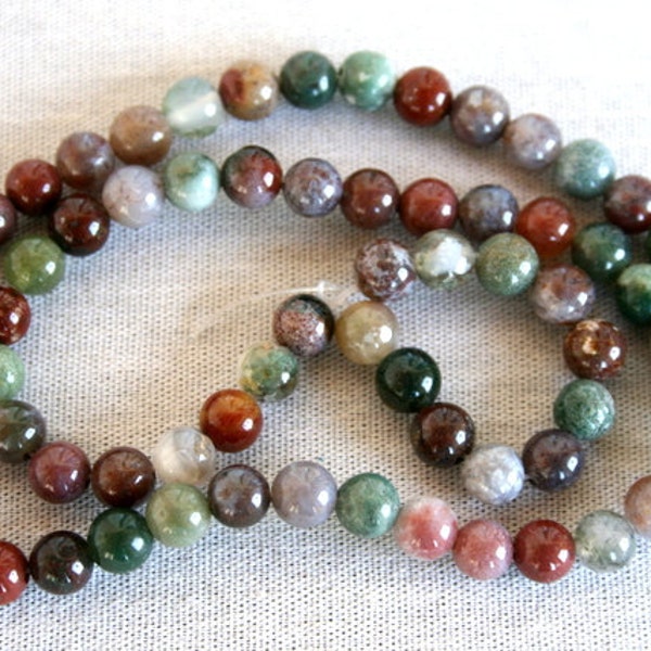 Full Strand of 6mm Fancy Jasper Colorful Semi Precious Gemstone Beads