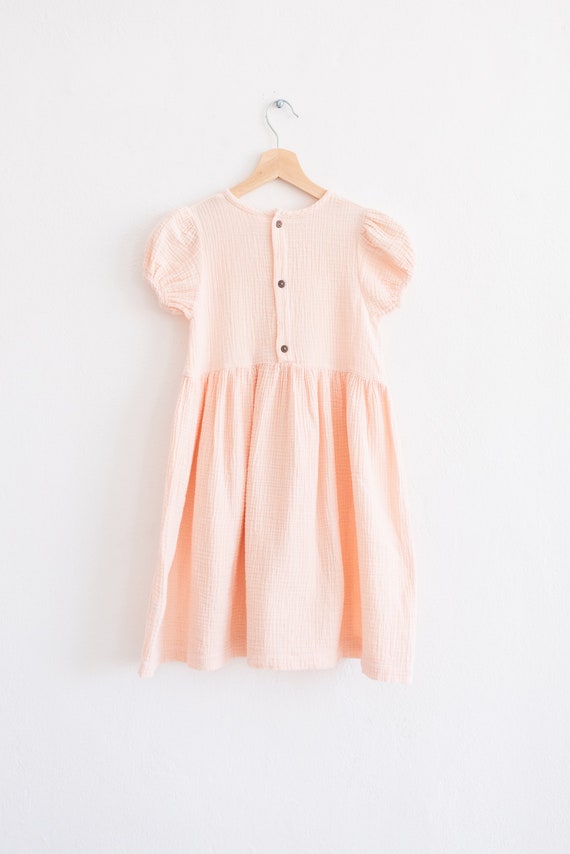 Blush Flower Girl Dress Pale Pink Dress Baby Girl Clothes Gauze Baby Clothes Dress for Girl Tea Party Dresses Pink 4th Birthday Girl